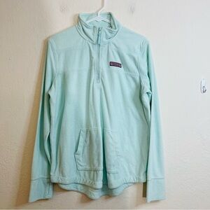 Vineyard Vines The Shep Shirt Women Medium sea foam green terry cloth material